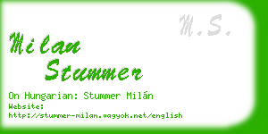 milan stummer business card